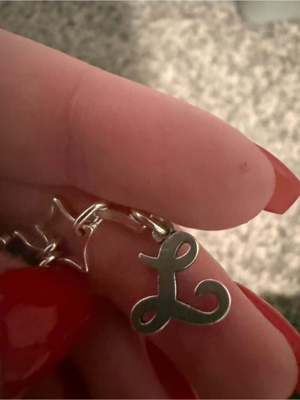 Initial 'L' Silver Charm  -